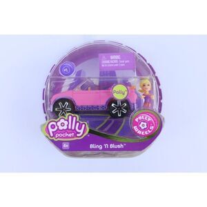 2006 Mattel Polly Pocket Polly Wheels Bling 'N Blush Car #1 W/ Polly Figure NIB